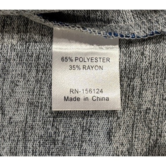 NWT Abstract Print V-Neck Tunic Top by Shana Apparel Size Medium Blue 3/4 Sleeve - Picture 9 of 11